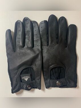 Vintage lamb skin leather black Mustang driving gloves size medium/large